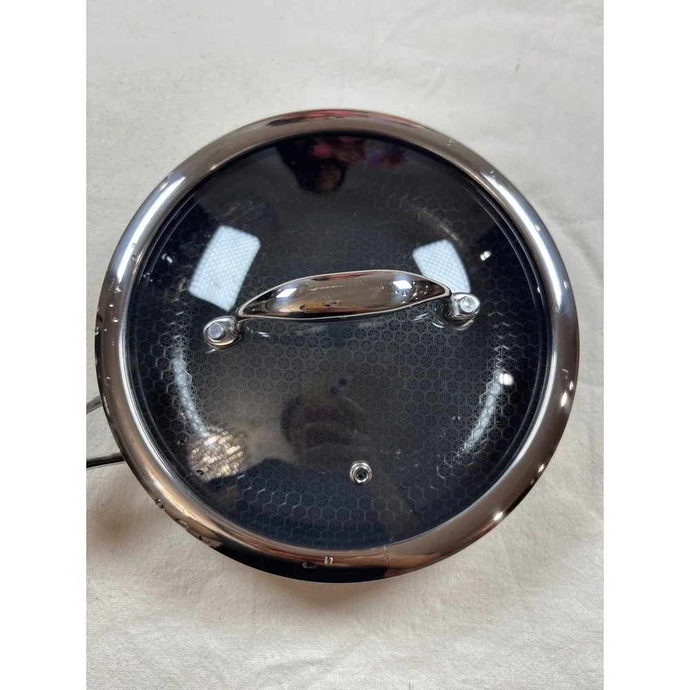 HexClad 8 Inch Hybrid Nonstick Frying Pan with Lid Stainless Steel Skillet